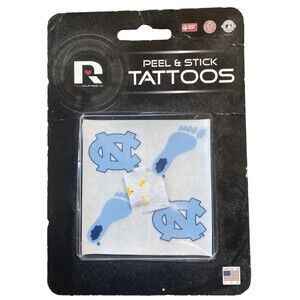University of North Carolina Tarhills face Temporary Tattoo NCAA Lic.College New